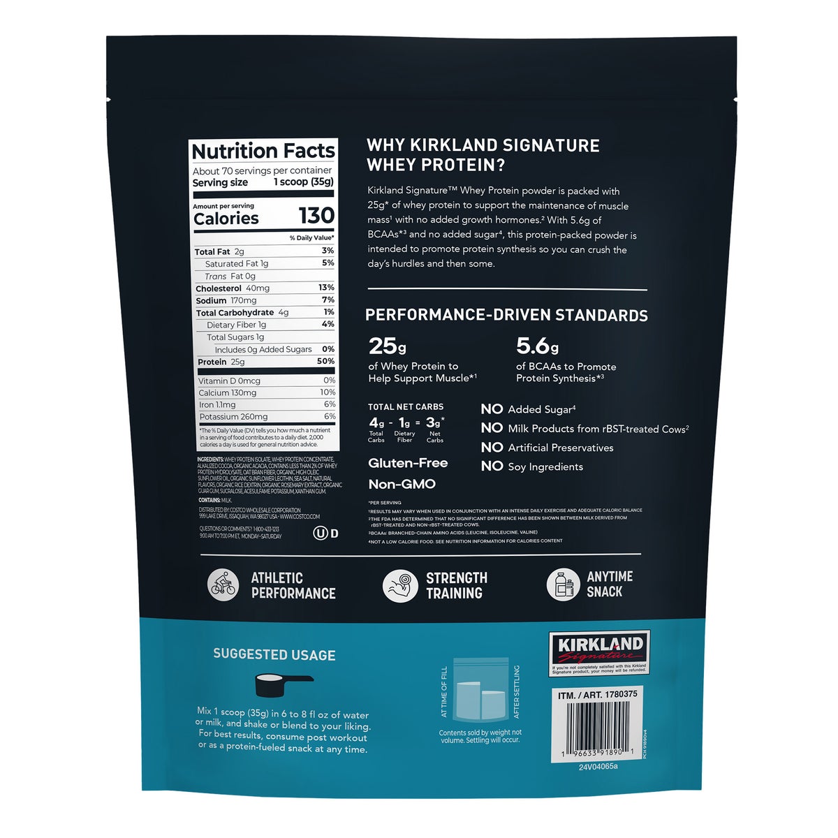 NEW - Kirkland Signature Whey Protein, Creamy Chocolate, 5.4lbs