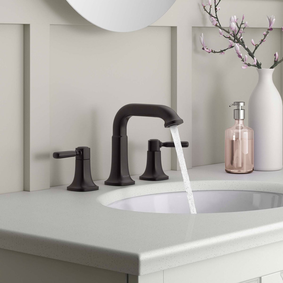 Matte Black - Kohler Terzet Widespread Bathroom Sink Faucet - Retail $125