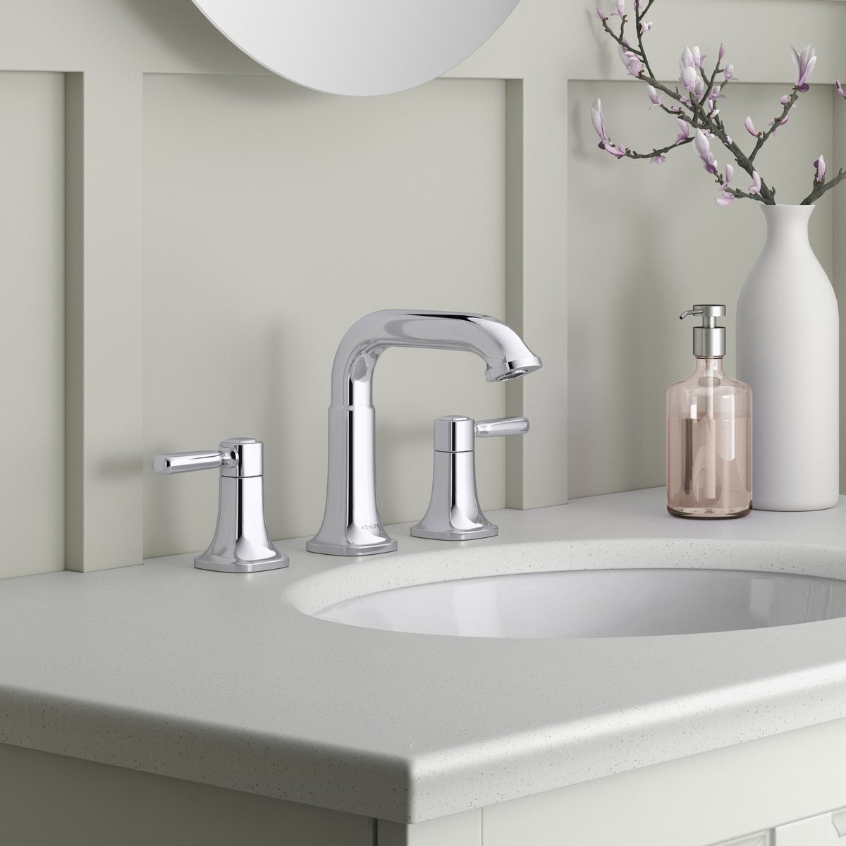 NEW - Chrome - Kohler Terzet Widespread Bathroom Sink Faucet - Retail $105