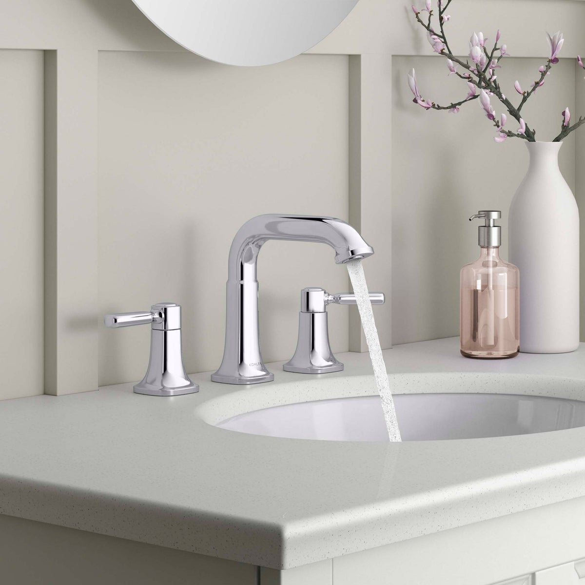 NEW - Chrome - Kohler Terzet Widespread Bathroom Sink Faucet - Retail $105