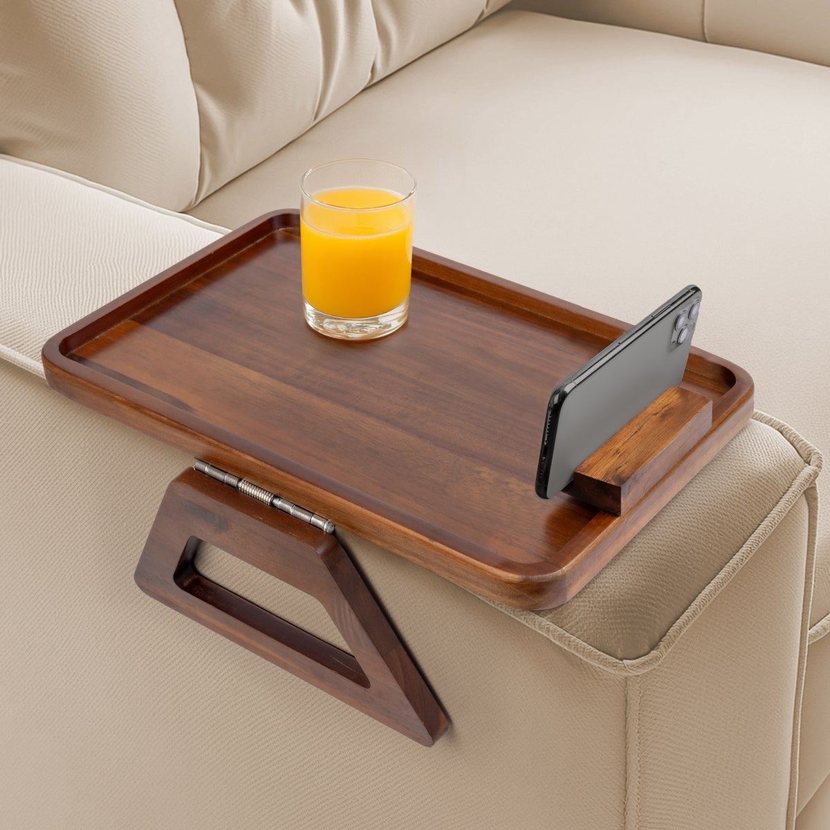 Smart Design Acacia Armrest Tray