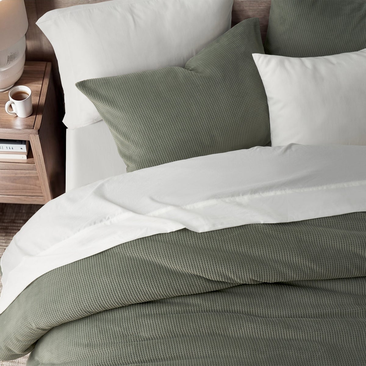 Evergrace Mini Waffle Plush Comforter 3-piece Set, KING