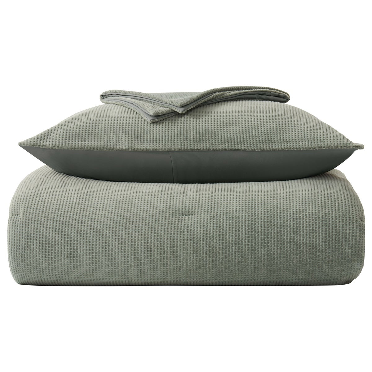 Evergrace Mini Waffle Plush Comforter 3-piece Set, KING
