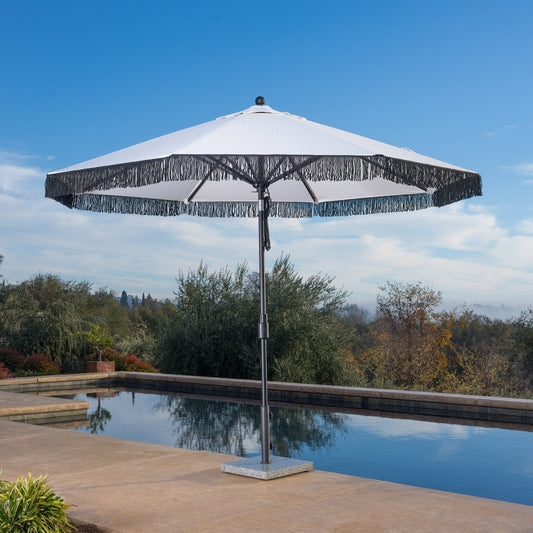 SunVilla 10 ft. Cabana Market Fringe Umbrella