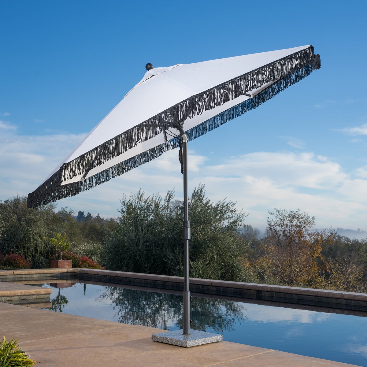 SunVilla 10 ft. Cabana Market Fringe Umbrella