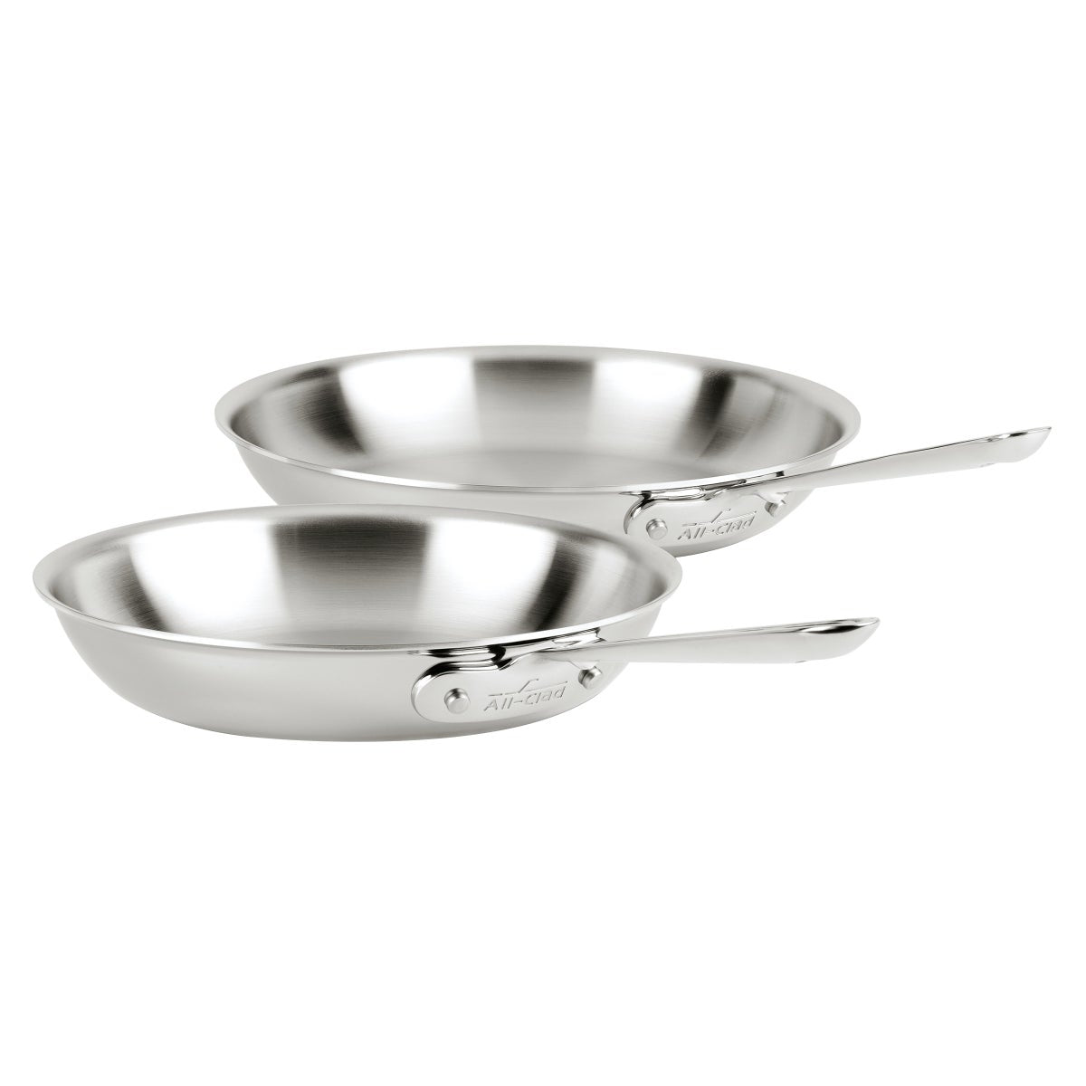 NEW - All-Clad D3 Stainless Steel 3-Ply Bonded 2-piece Fry Pan Set