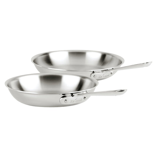 NEW - All-Clad D3 Stainless Steel 3-Ply Bonded 2-piece Fry Pan Set