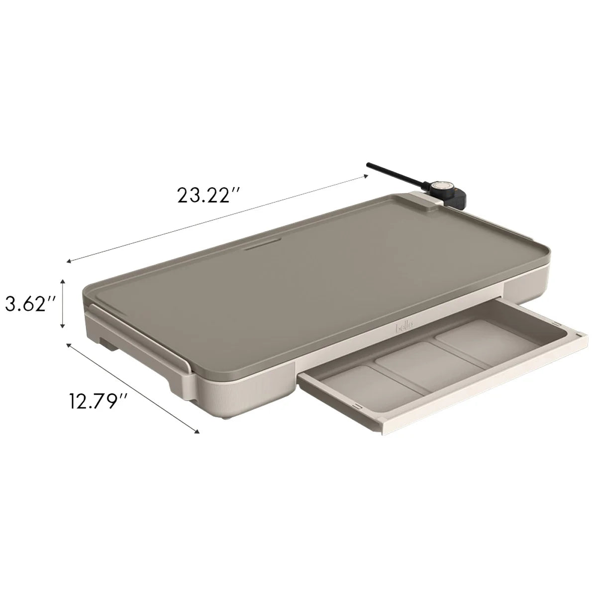 NEW - Costco - bella 12" x 22" XL Griddle with Warming Tray - Retail $39