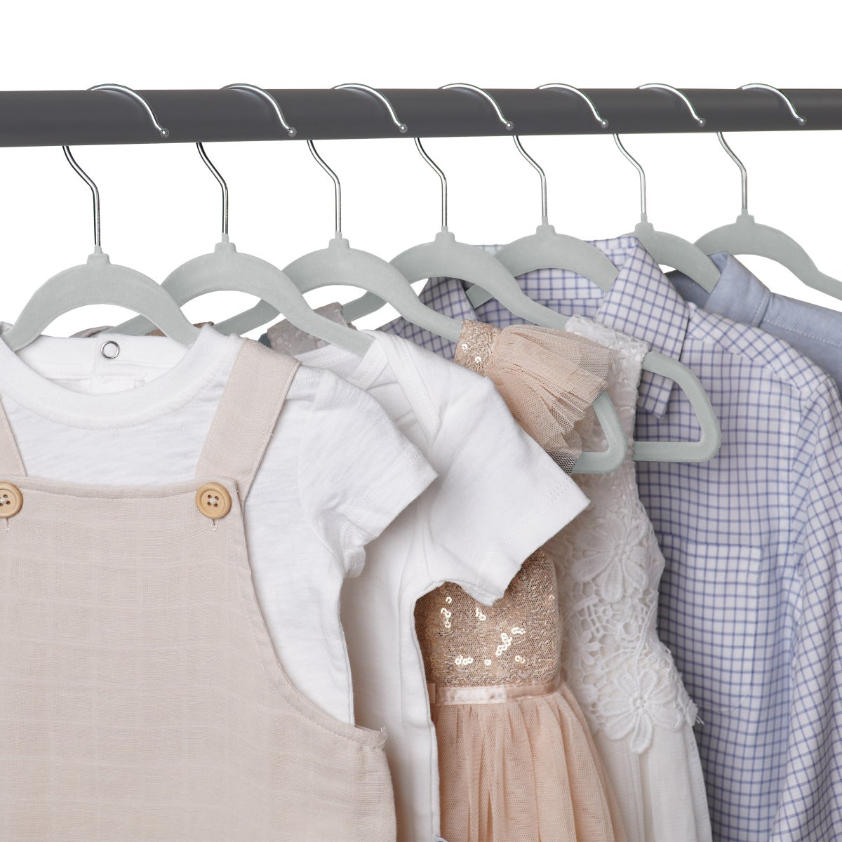 Flocked Kids Hangers, 60-pack