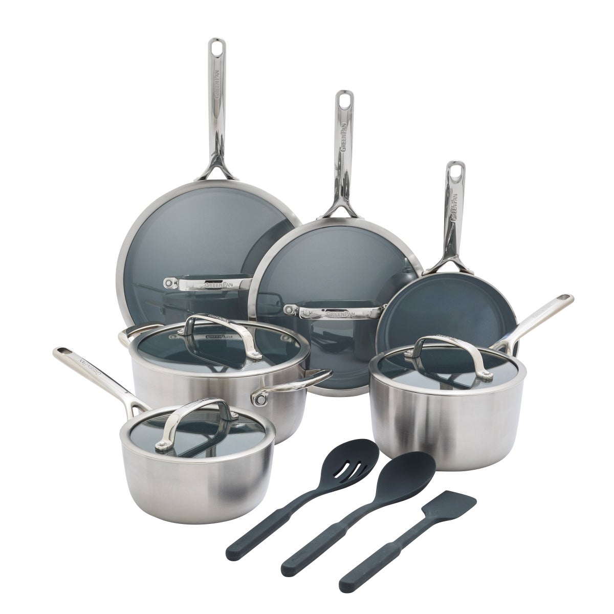 NEW - GreenPan GP3 Stainless Steel 11-piece Bundle
