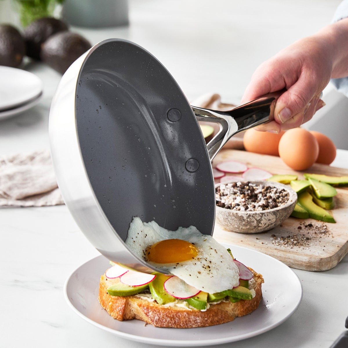 NEW- GreenPan GP3 Stainless Steel 5-piece Set  - Retail $200