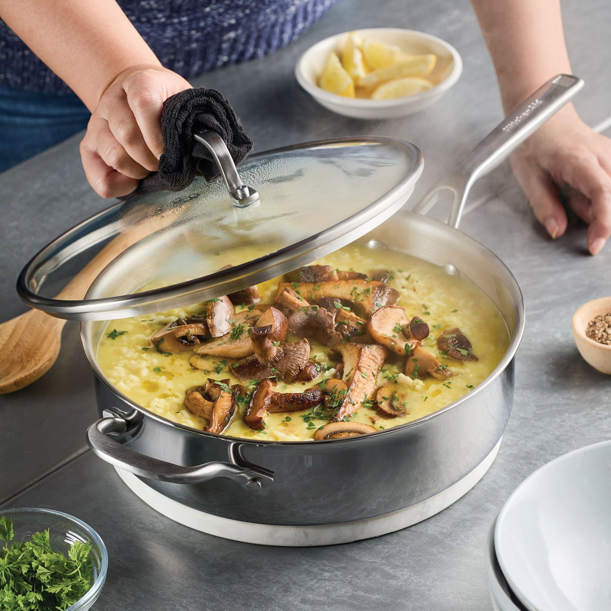 KitchenAid Tri-Ply Clad Stainless Steel 12-piece Cookware Set - Retail $240