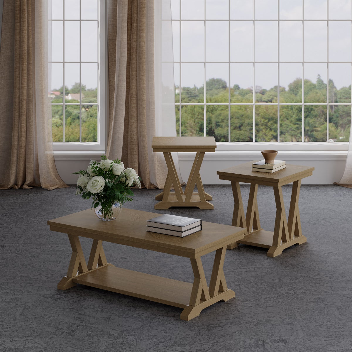 NEW - Flexsteel Maren Oak Occasional Table - Retail $230