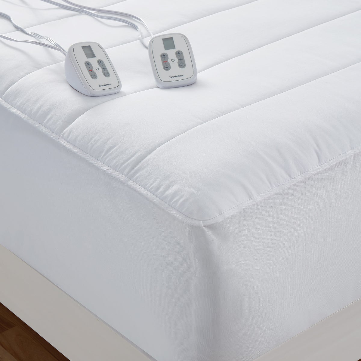 Cal King - Brookstone Quilted-Comfort Cotton Heated Mattress Pad