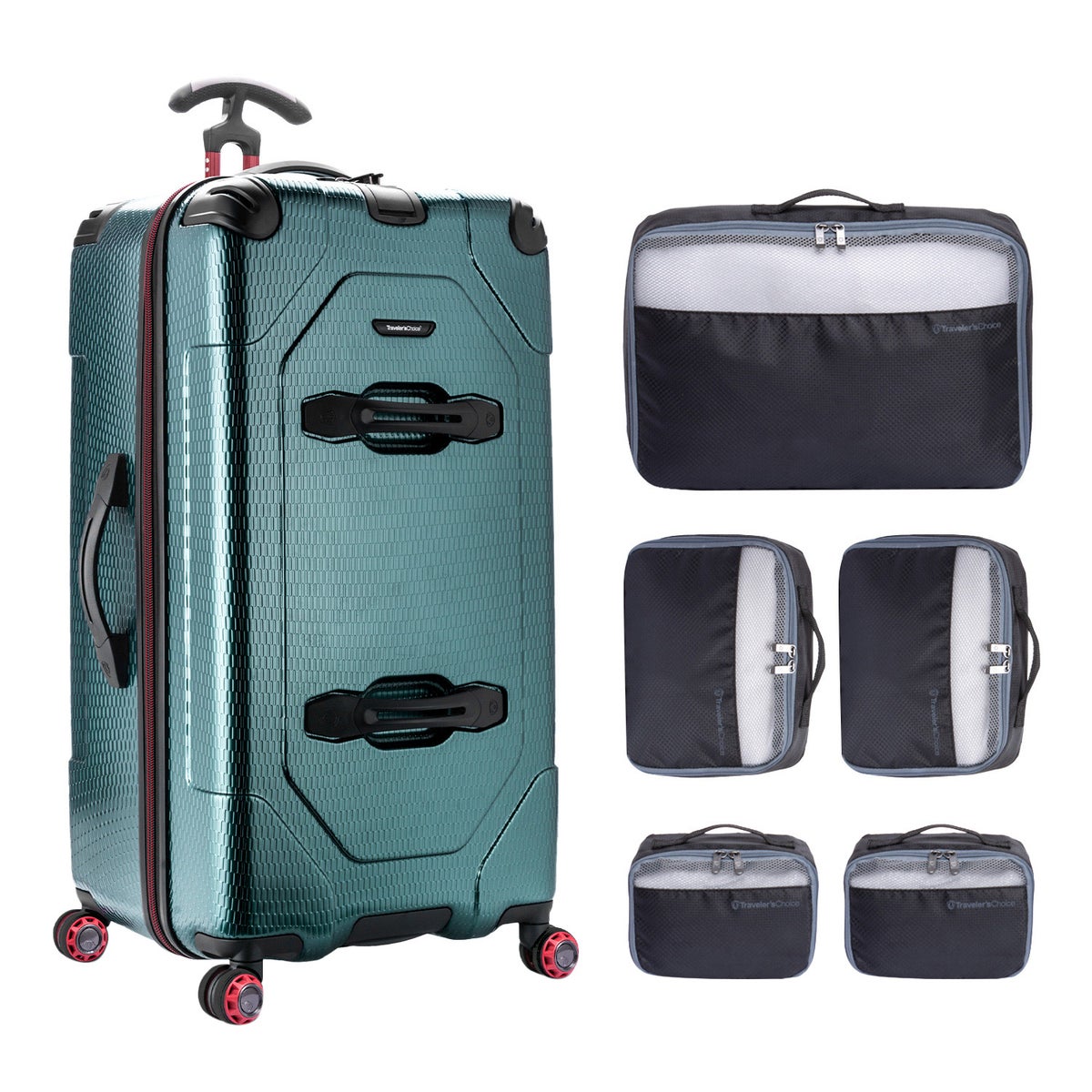 Traveler’s Choice 30" MaxPorter II Hardside Check-in Trunk Spinner with 5-piece Packing Cubes