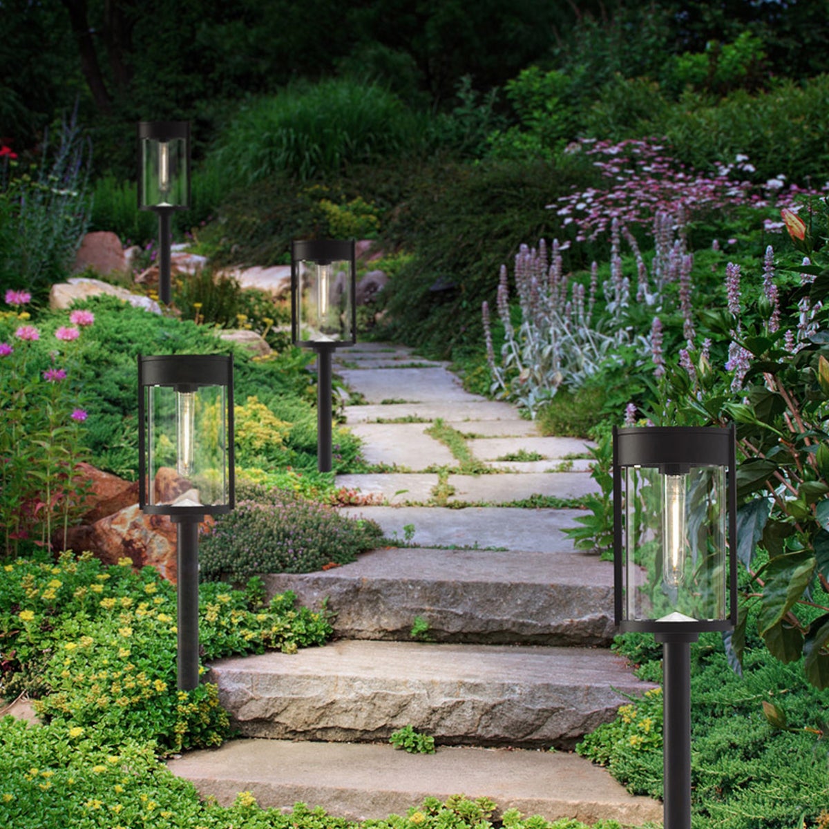 GTX Solar LED Pathway Lights, 4-pack