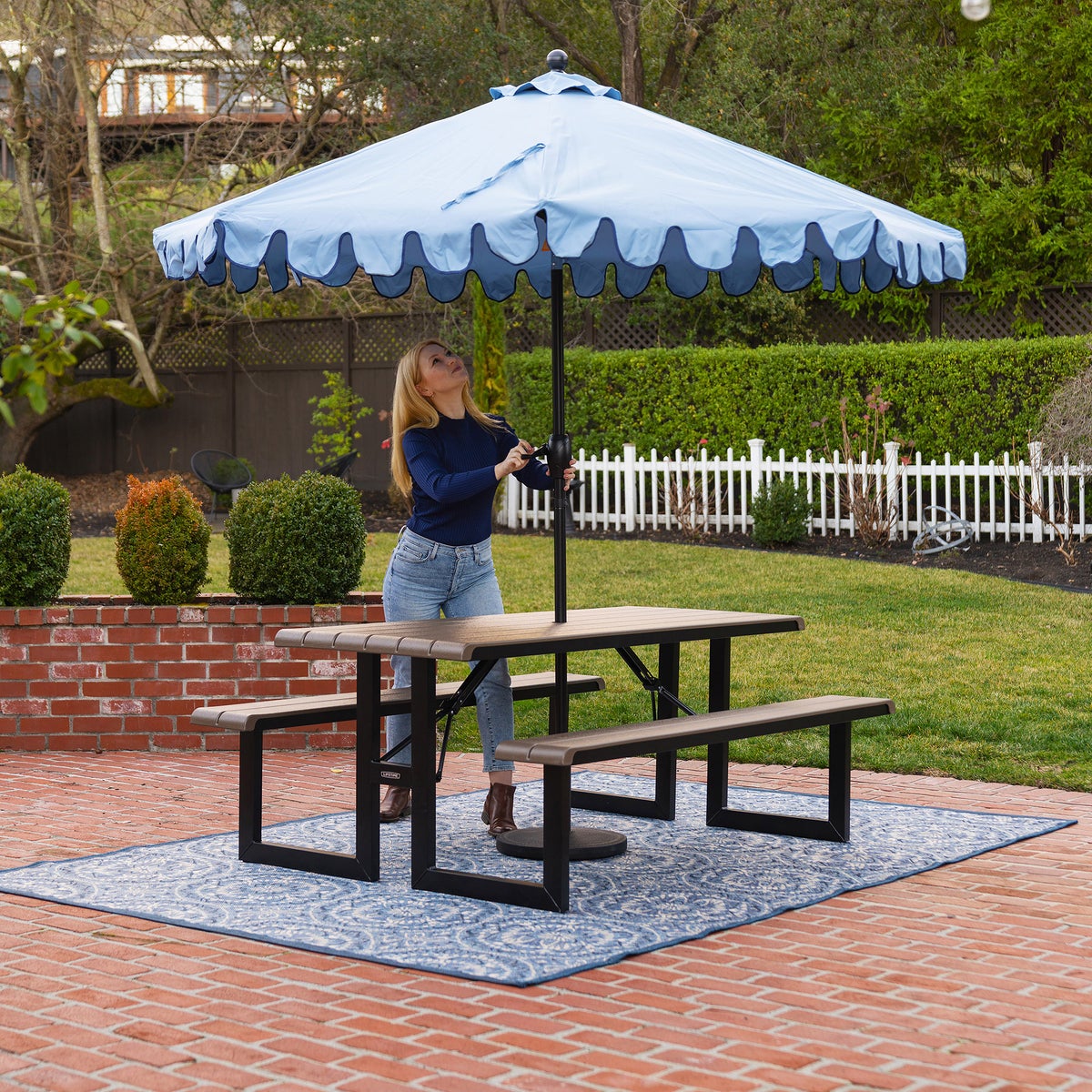 Lifetime Commercial 6 ft Folding Picnic Table with Bench Seating - Retail $270