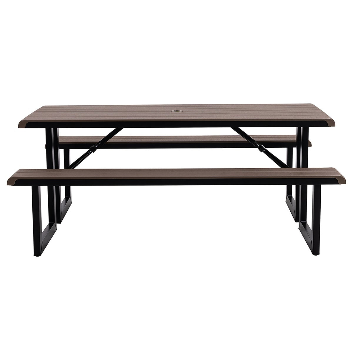 Lifetime Commercial 6 ft Folding Picnic Table with Bench Seating - Retail $270