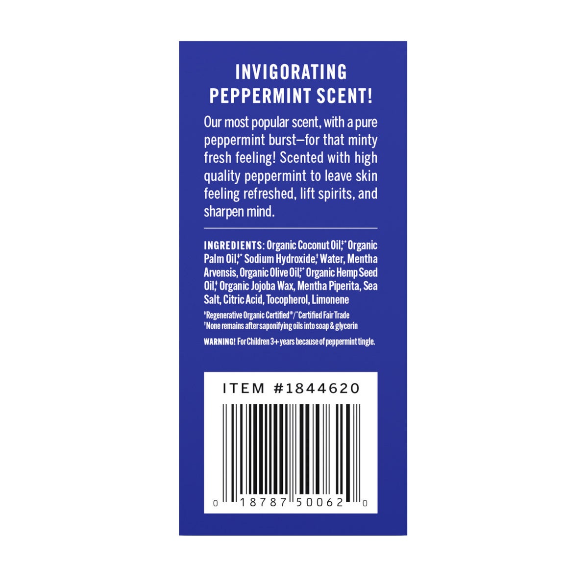 NEW - Dr Bronner's Pure Castille Peppermint Bar Soap, 6-pack