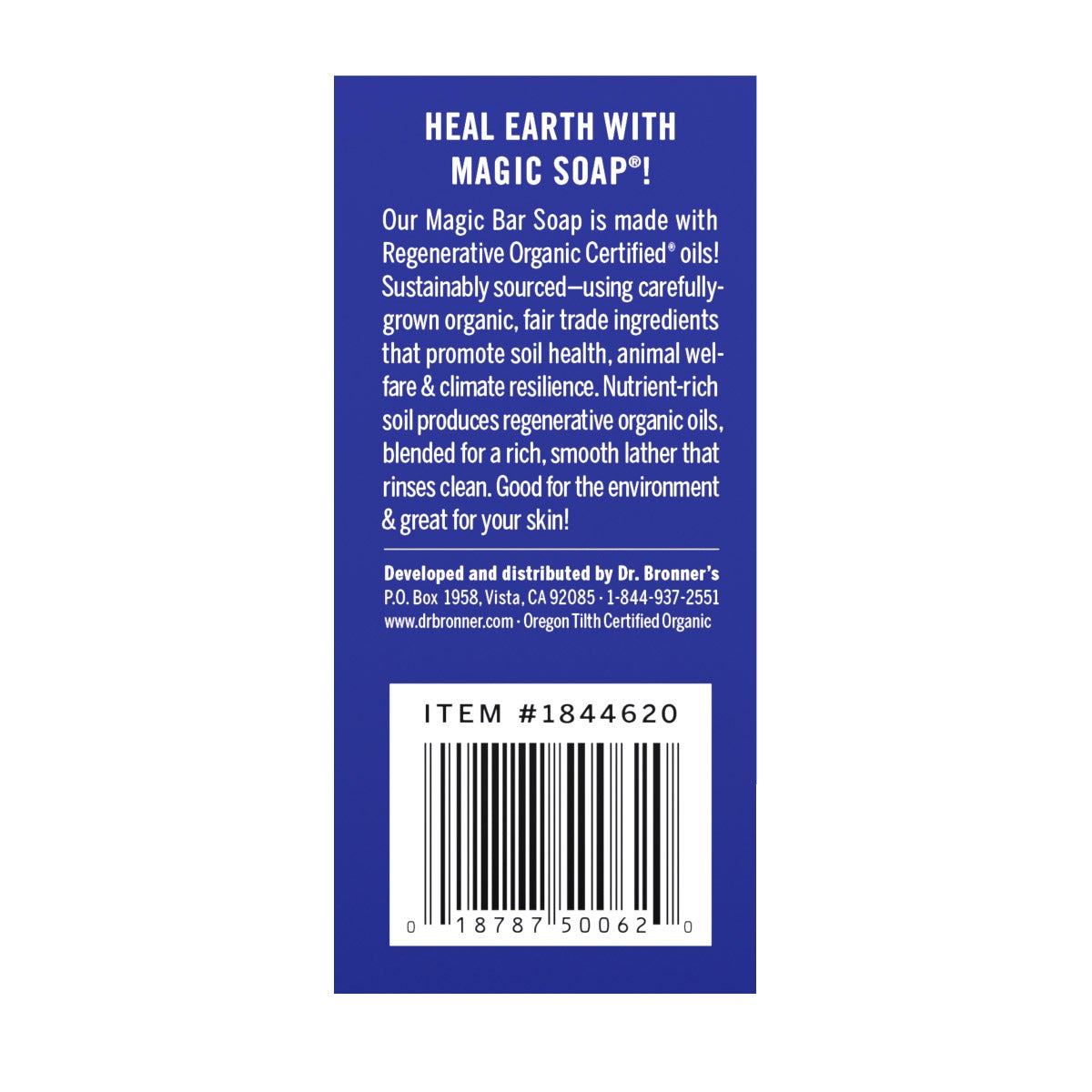 NEW - Dr Bronner's Pure Castille Peppermint Bar Soap, 6-pack