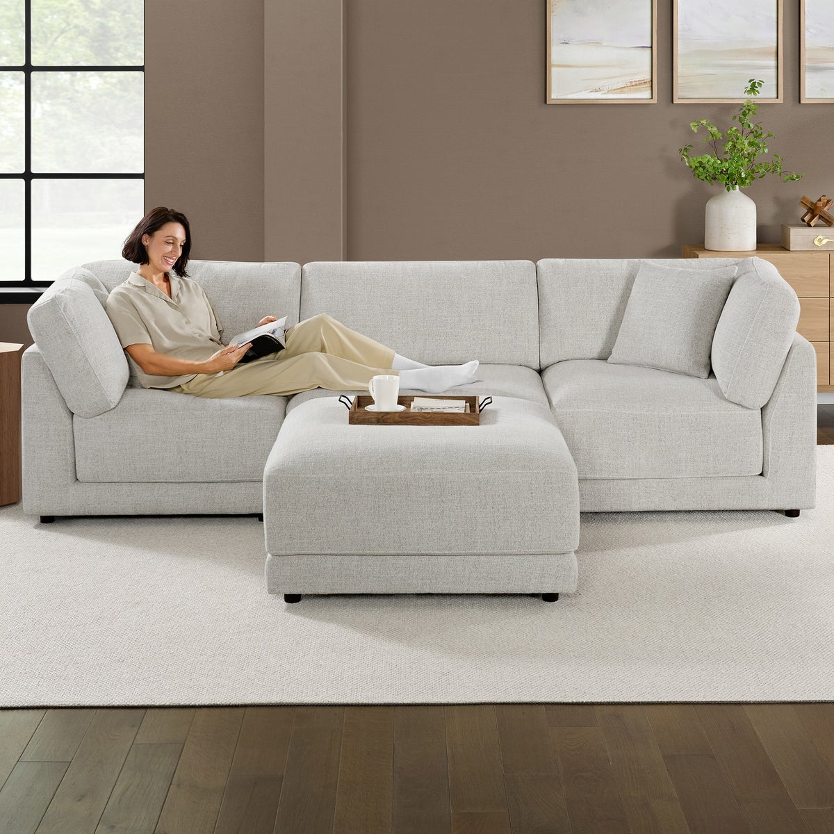 Dayna 4-piece Fabric Modular Sectional