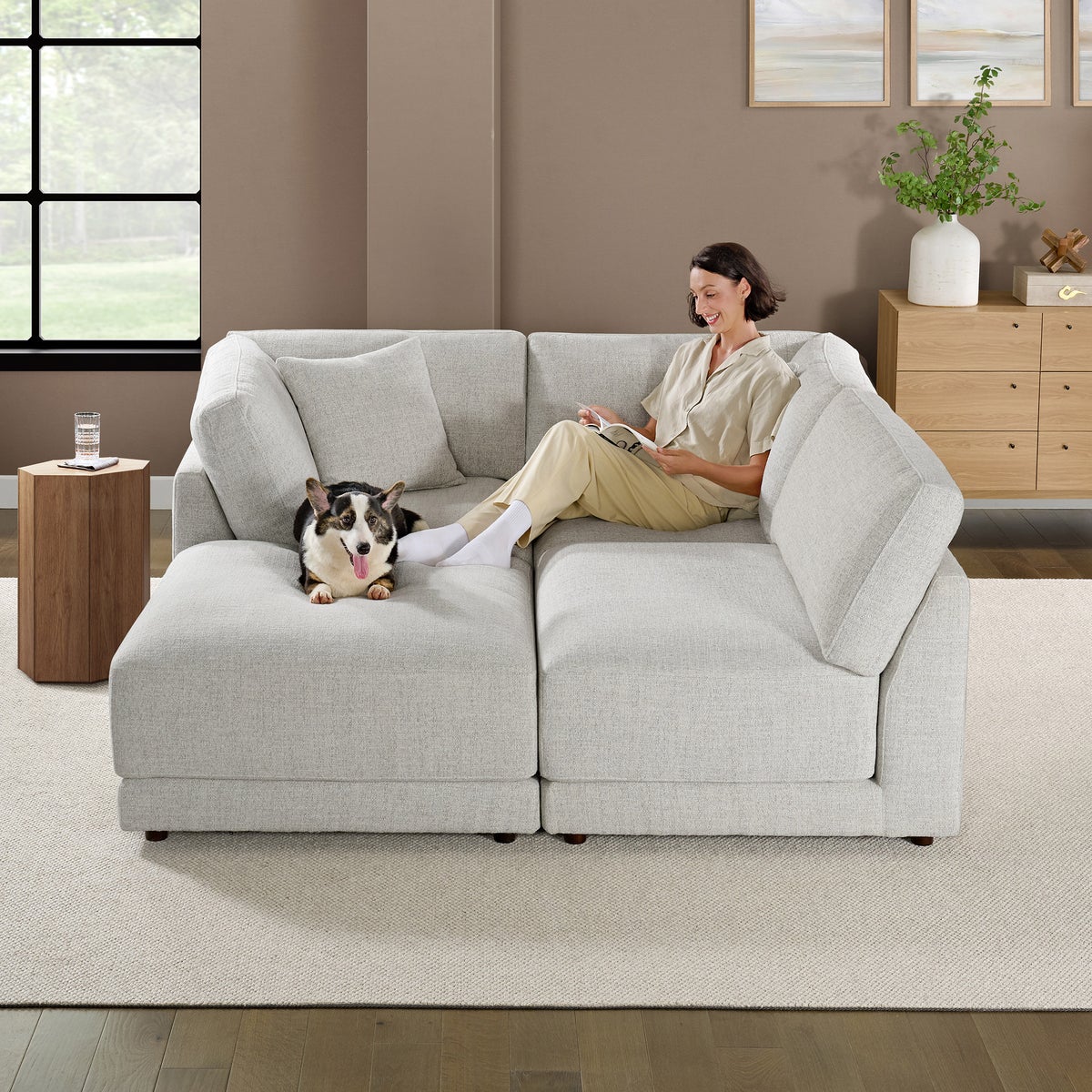 Dayna 4-piece Fabric Modular Sectional