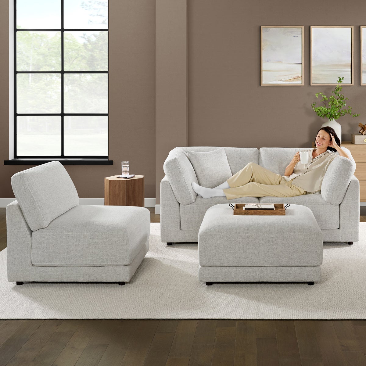Dayna 4-piece Fabric Modular Sectional