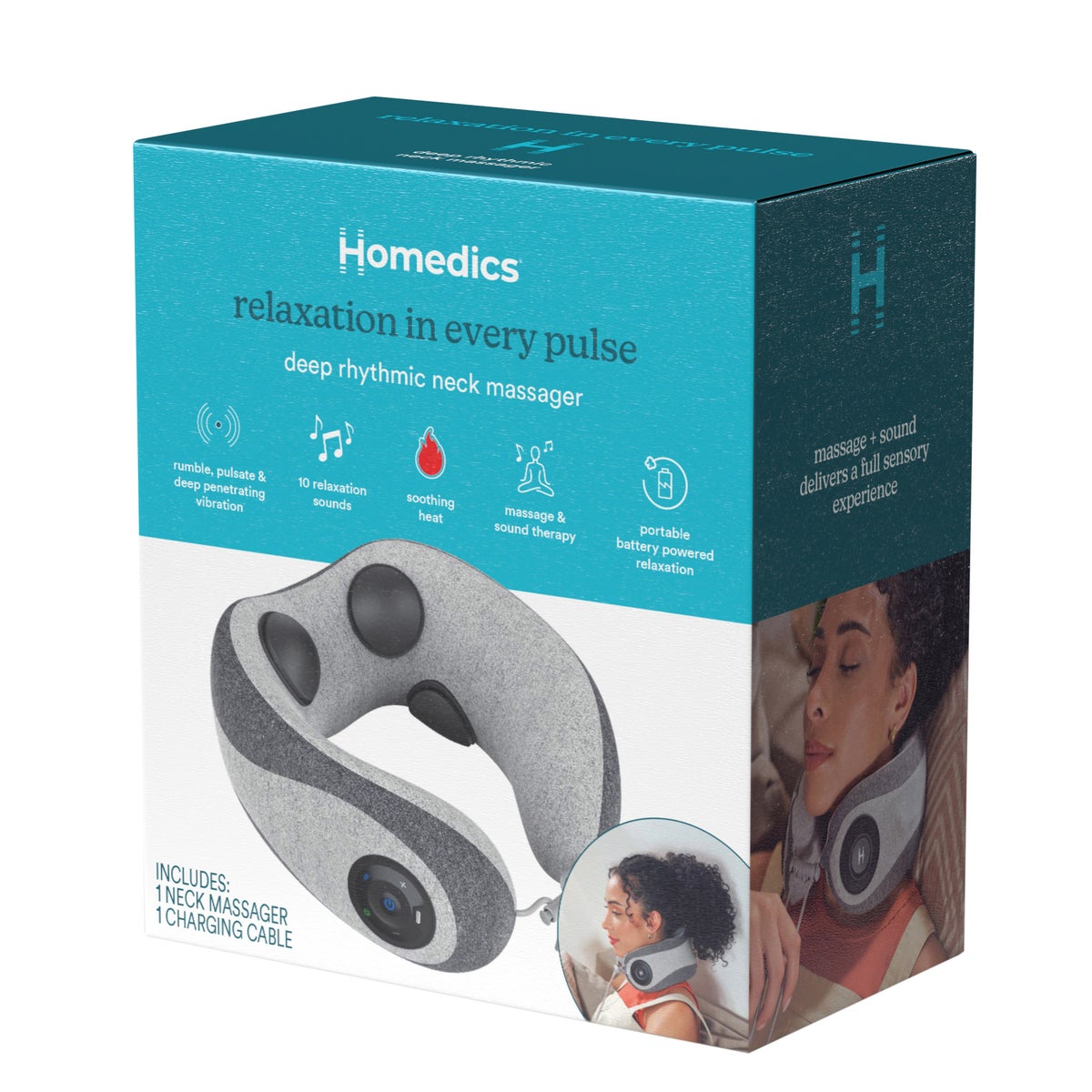 Homedics Portable Neck Massager with Music & Vibration - Retail $70