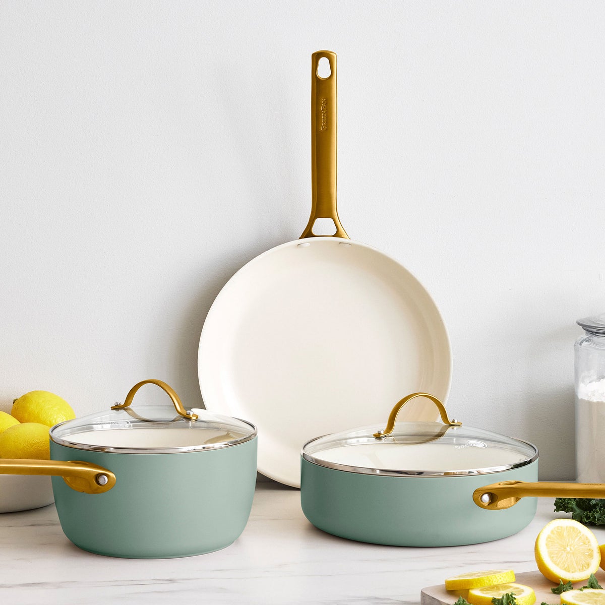 GreenPan Reserve Ceramic 5-piece Cookware Set - Moss