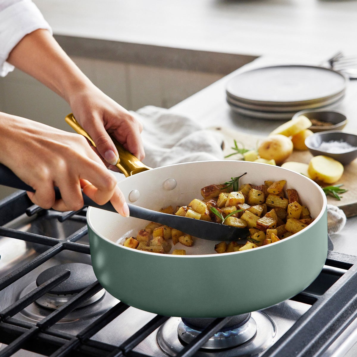 GreenPan Reserve Ceramic 5-piece Cookware Set - Moss