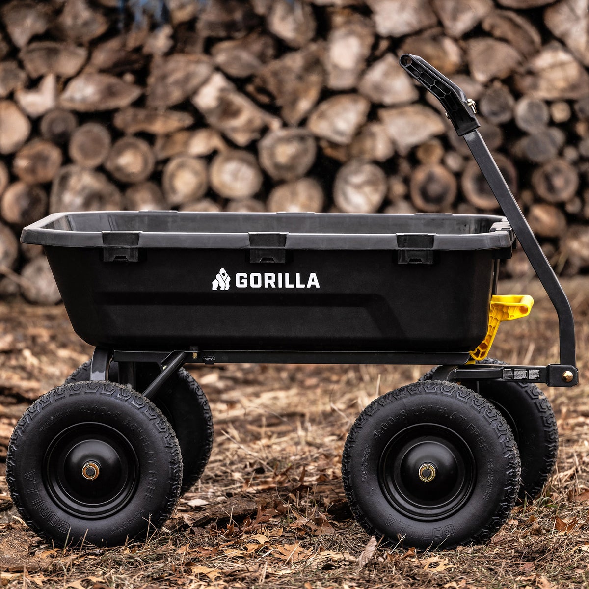 Gorilla 9 cu ft. Heavy Duty Poly Yard Dump Cart with No Flat Tires