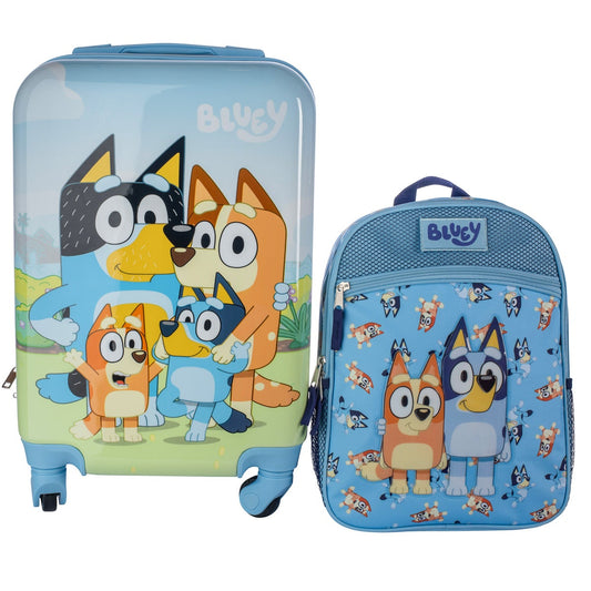 Kids Bluey Carry-on Spinner & Backpack Luggage Set - Retail $60