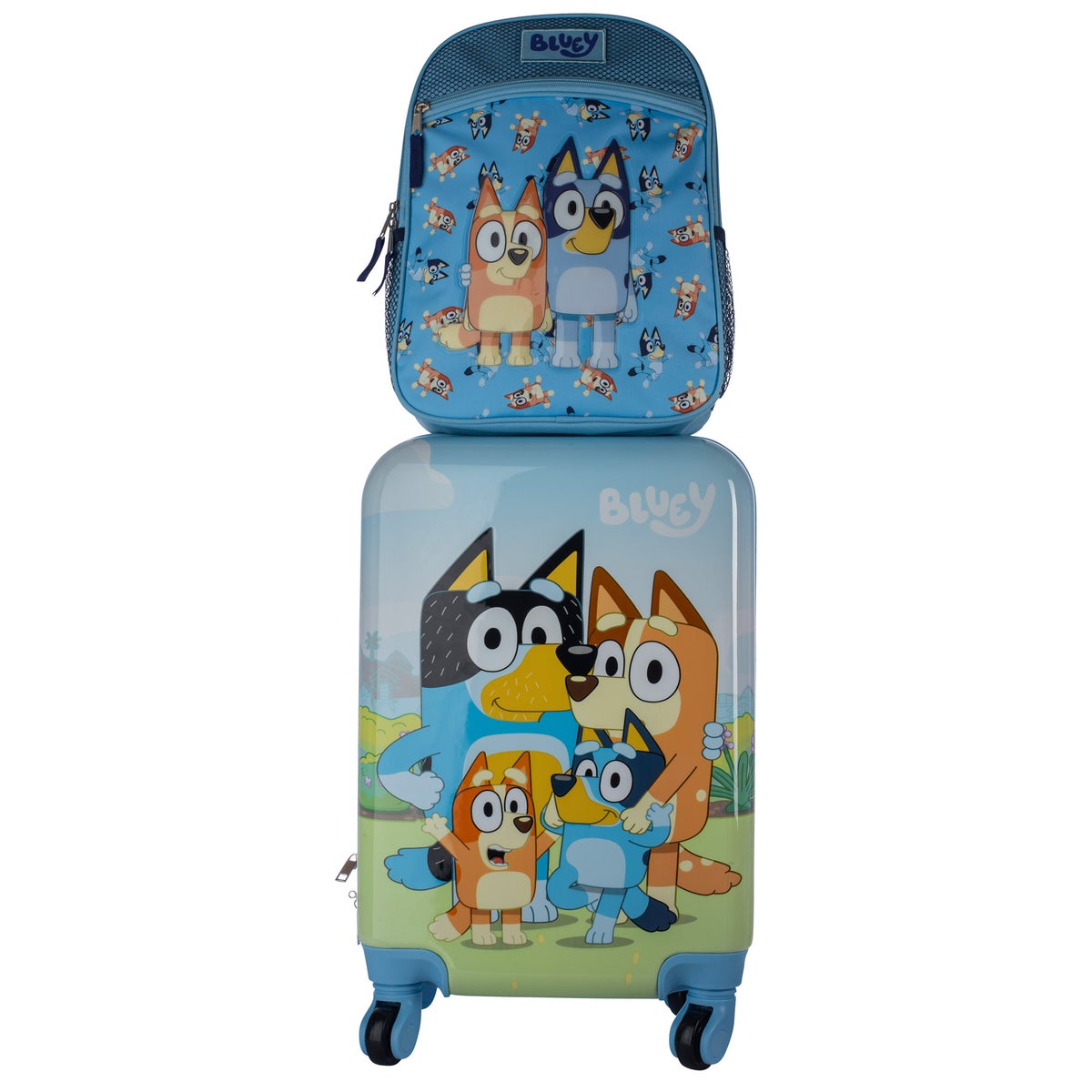 Kids Bluey Carry-on Spinner & Backpack Luggage Set - Retail $60