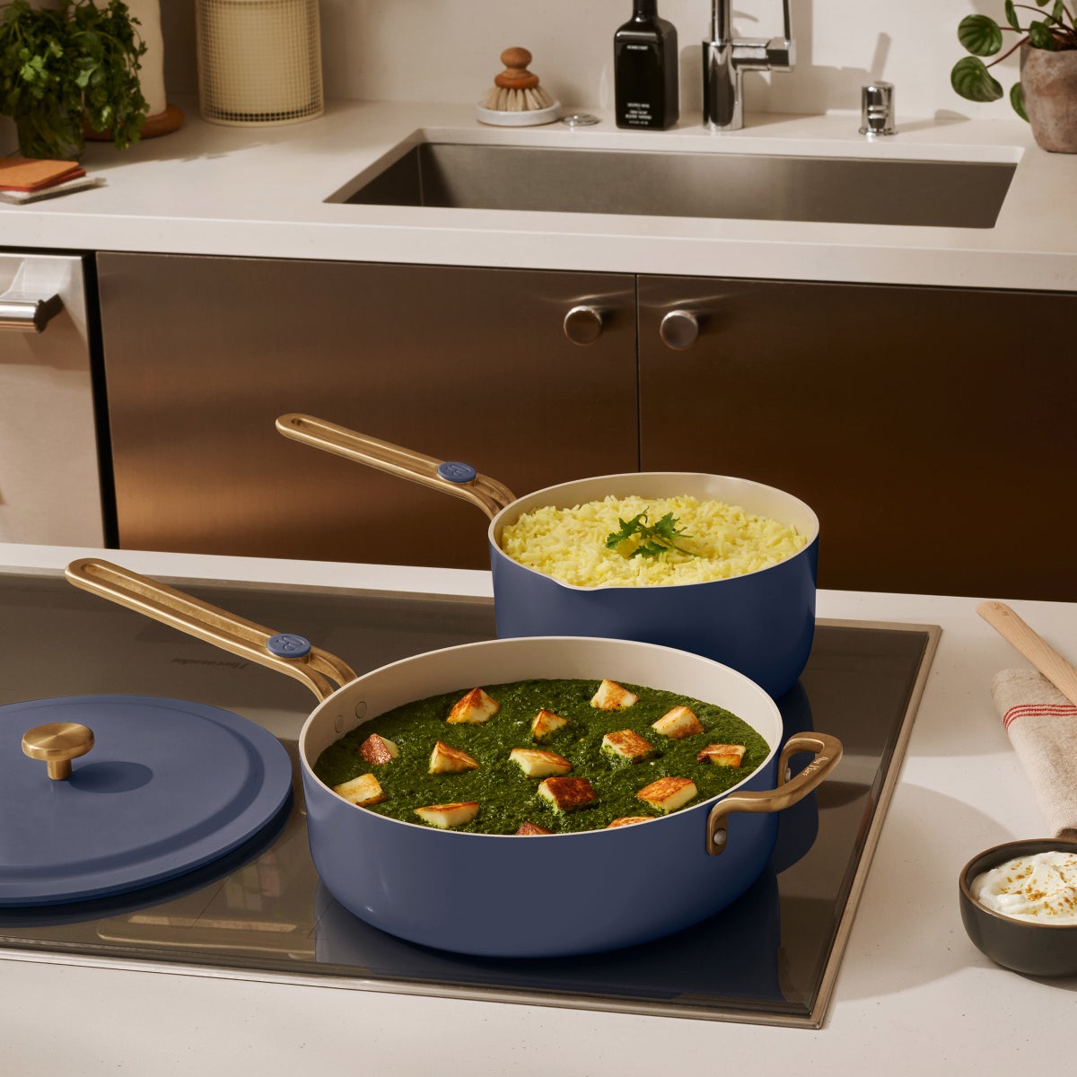 NEW - Our Place 8-piece Essentials Ceramic Nonstick Cookware Set