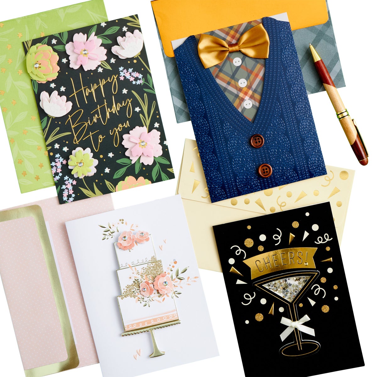 NEW - Hand Crafted All Occasion Greeting Cards, 40-count  - Retail $26