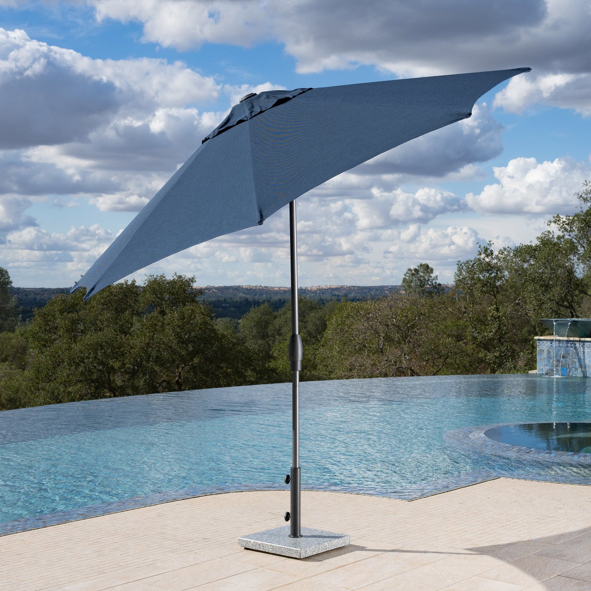SunVilla 10' Auto-Tilt Market Umbrella In Blue