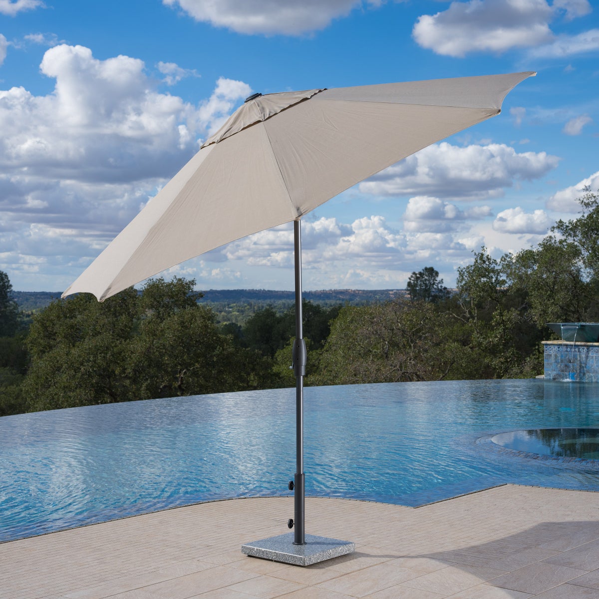 SunVilla 10' Auto-Tilt Market Umbrella In Tan