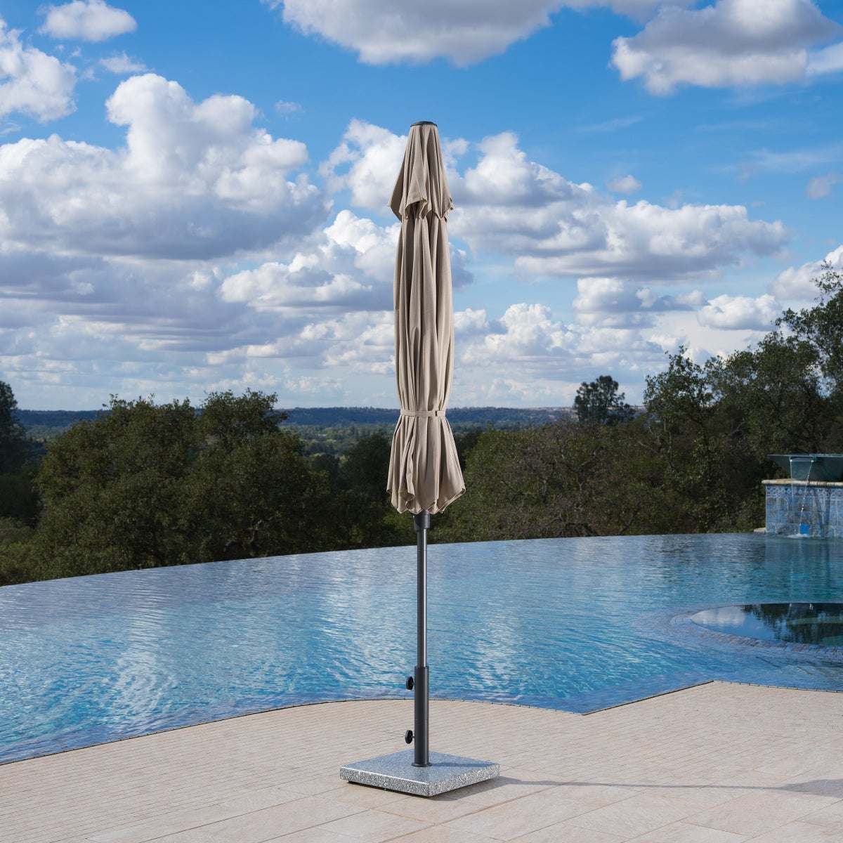 SunVilla 10' Auto-Tilt Market Umbrella In Tan