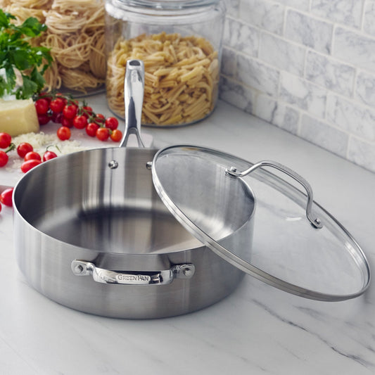 NEW - GreenPan Superior 5-quart Stainless Steel Sauté Pan