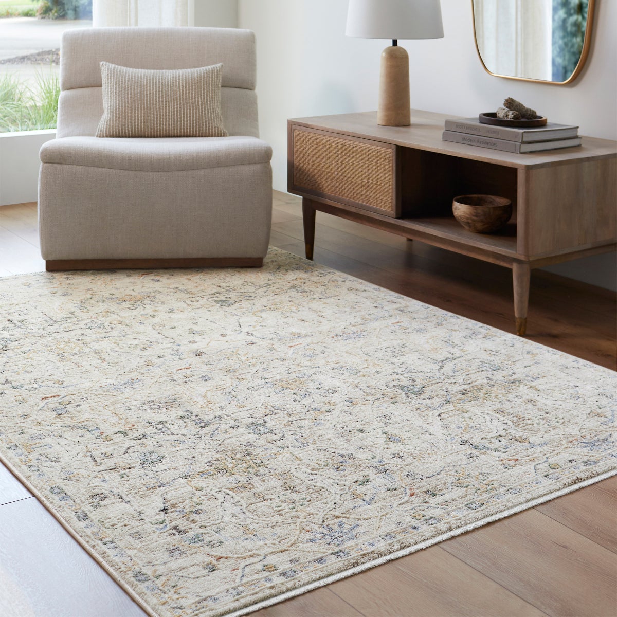 Peighton Area Rug Collection, Tan, Rug Size: 6 ft. 6 in. x 9 ft