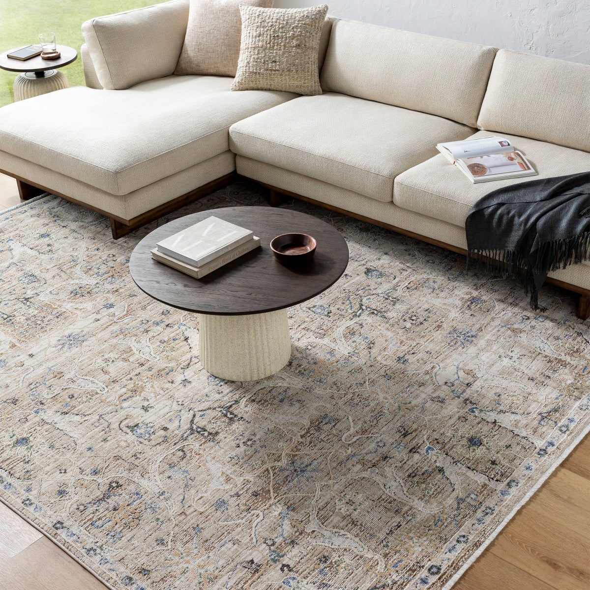 Peighton Area Rug Collection, Tan, Rug Size: 6 ft. 6 in. x 9 ft