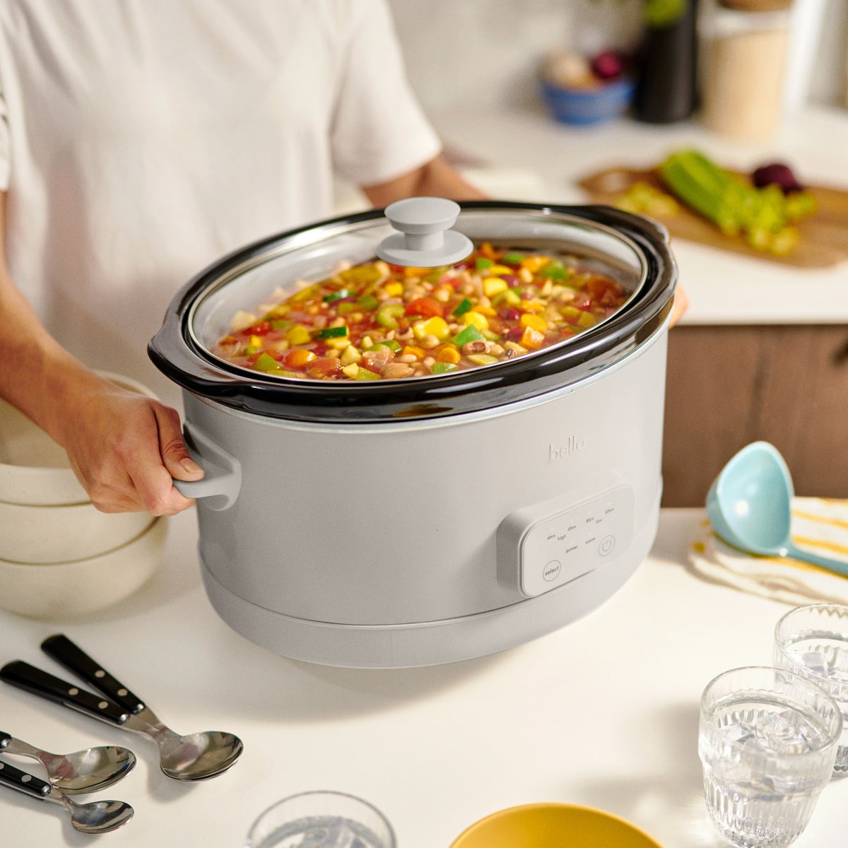 bella 6-quart Programmable Slow Cooker with Additional 2-quart Slow Cooker Set