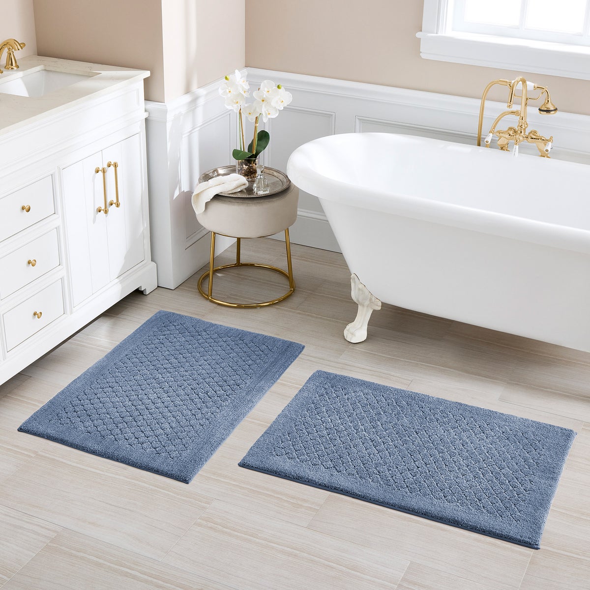 NEW - Charisma Drylon Diamond Bath Rugs, 2-pack