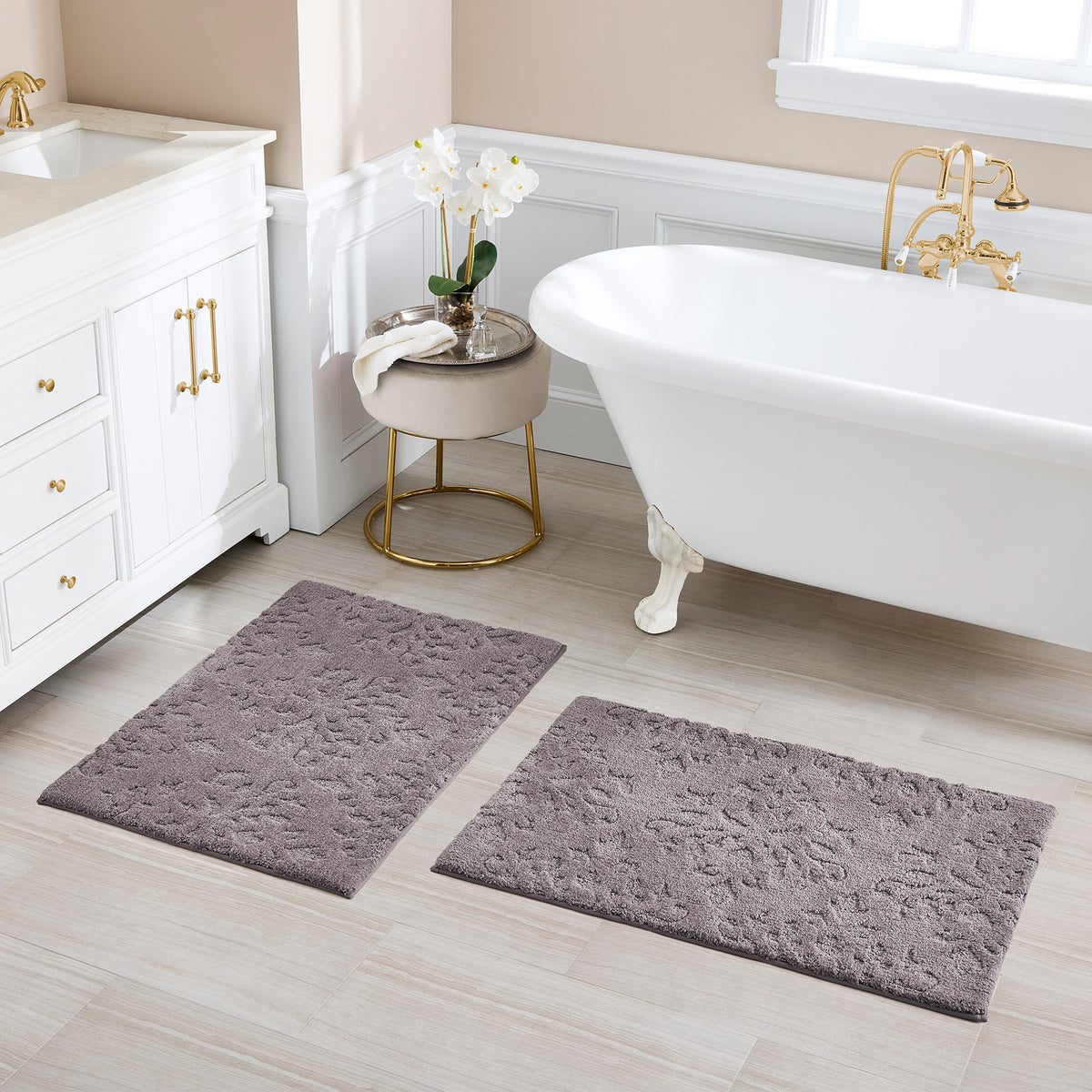 Charisma Drylon Medallion Bath Rugs, 2-pack