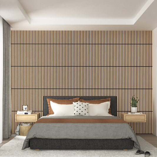 Artika Sonolok Sound-Absorbing Slatted Panel Kit - Oak and Black