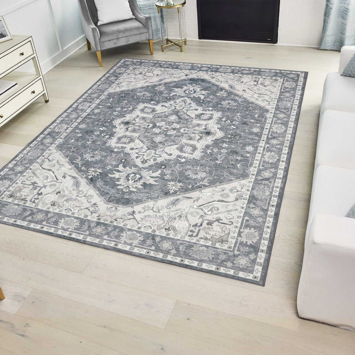 Wyatt & Ash Washable Indoor Area Rug, Darya - Retail $55