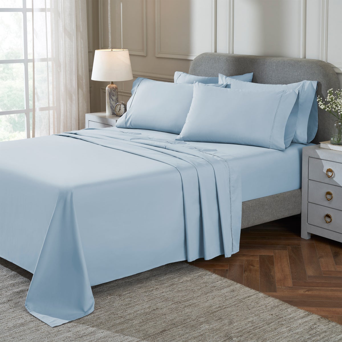 TheraLuxe by Therapedic 300 Thread Count 6-piece Peached Percale Sheet Set