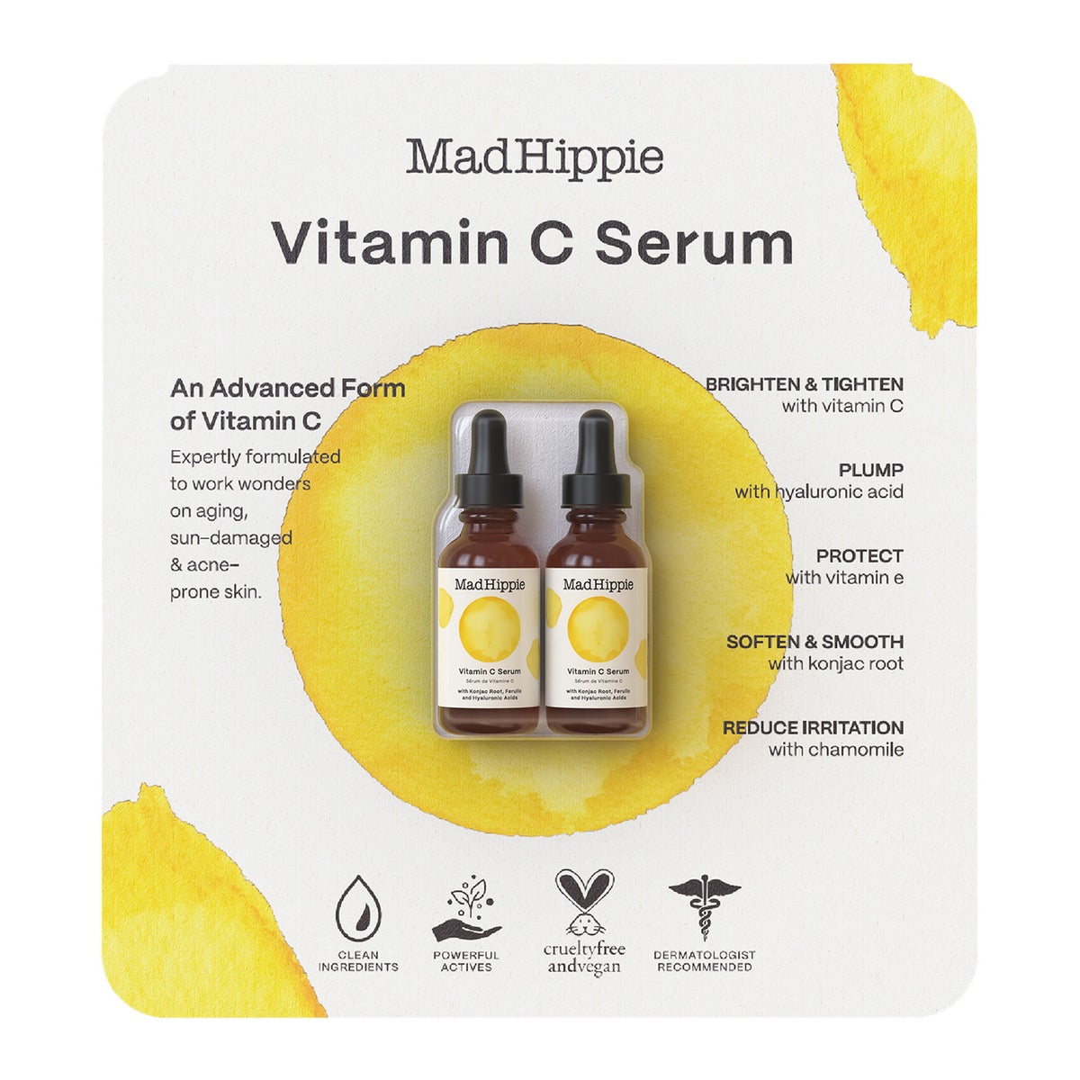 NEW - Mad Hippie Vitamin C Serum, 1 oz, 2-pack