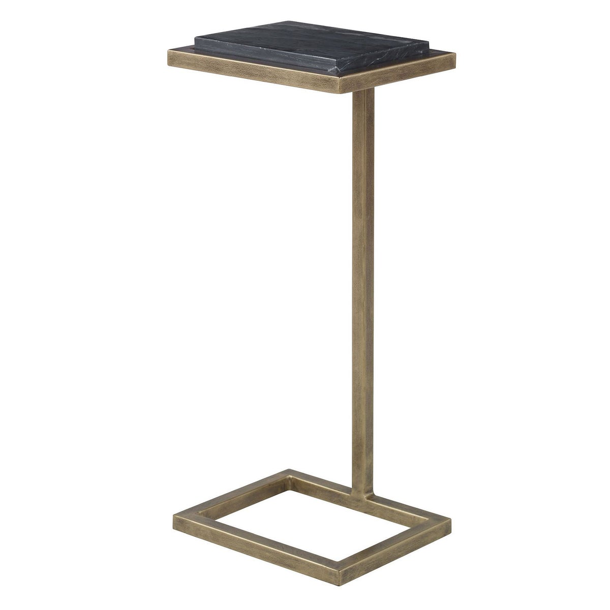 Cailin 23" Side Table, Black Marble