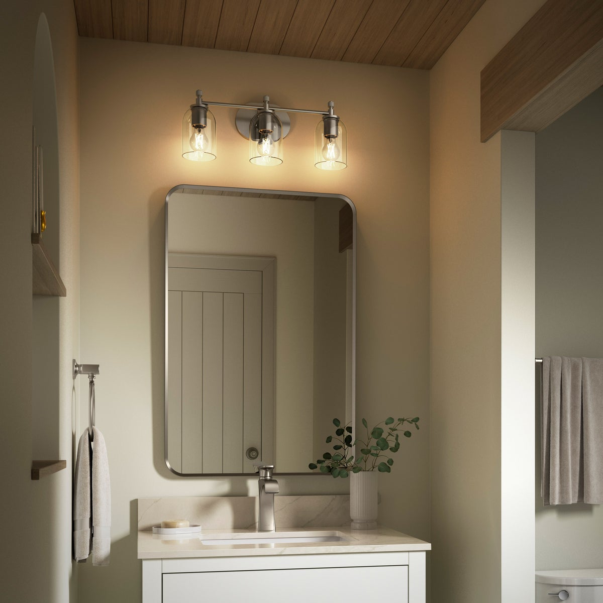 Kohler Orime Three-Light Wall Sconce, Brushed Nickel